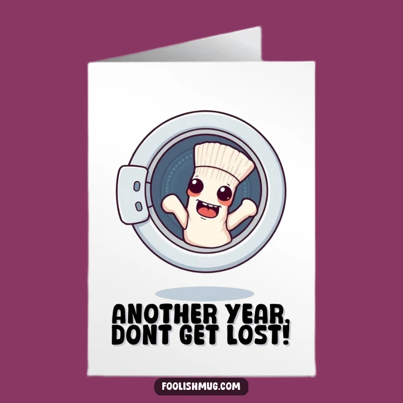 Free Printable Birthday Card: Escaping Sock, Funny Laundry Day, Downloadable Fun for a Wild Celebration