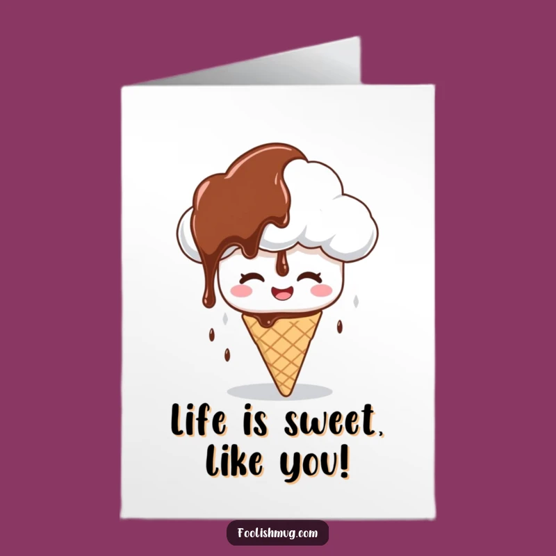 Free Printable Funny Cloud Birthday Card - Syrup Ice Cream Surprise Gift