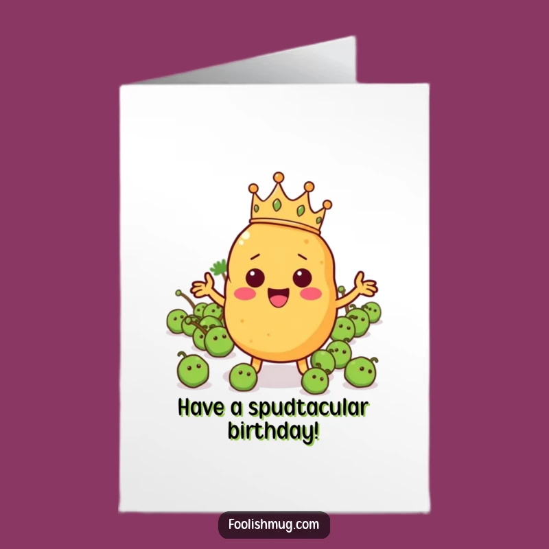 Free Printable Potato Birthday Card: Royal Veggie Army, Downloadable Gift
