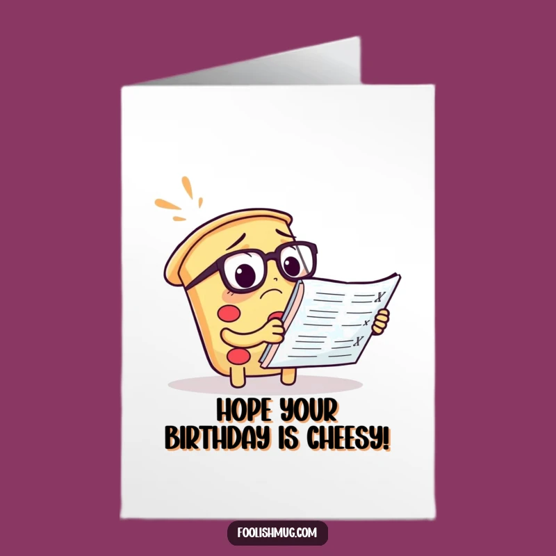 Free Printable Pizza Birthday Card: Confused Foodie Downloadable Gift for Pizza Lovers