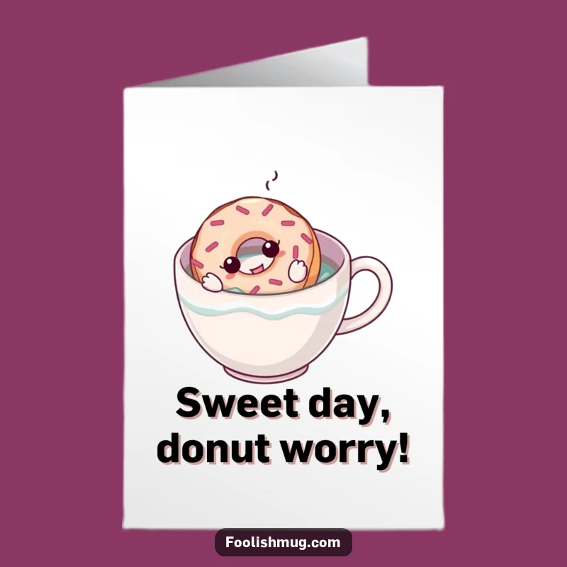 Free Printable Birthday Card: Donut Swims Coffee - Sweetly Funny!
