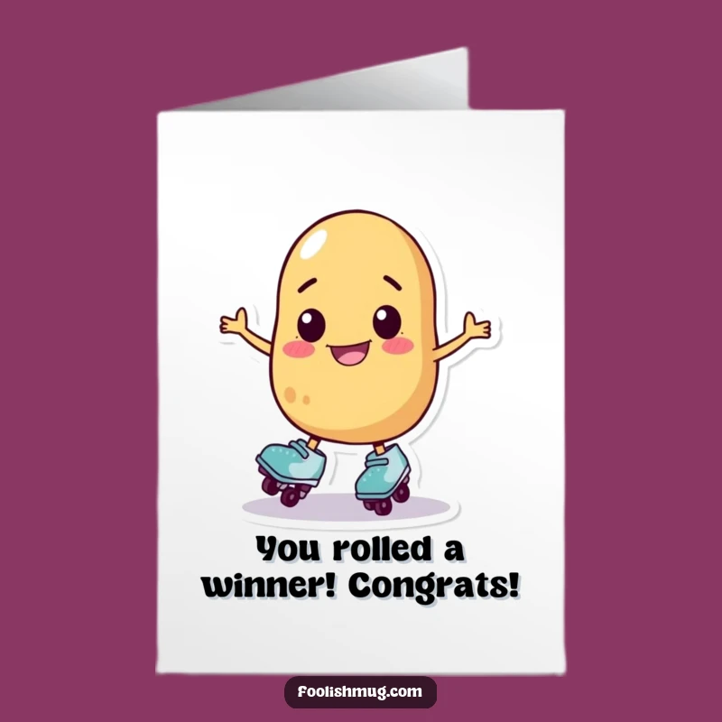 Free Printable Congrats Card: Wobbly Potato Skater - Hilarious Downloadable Achievement Gift