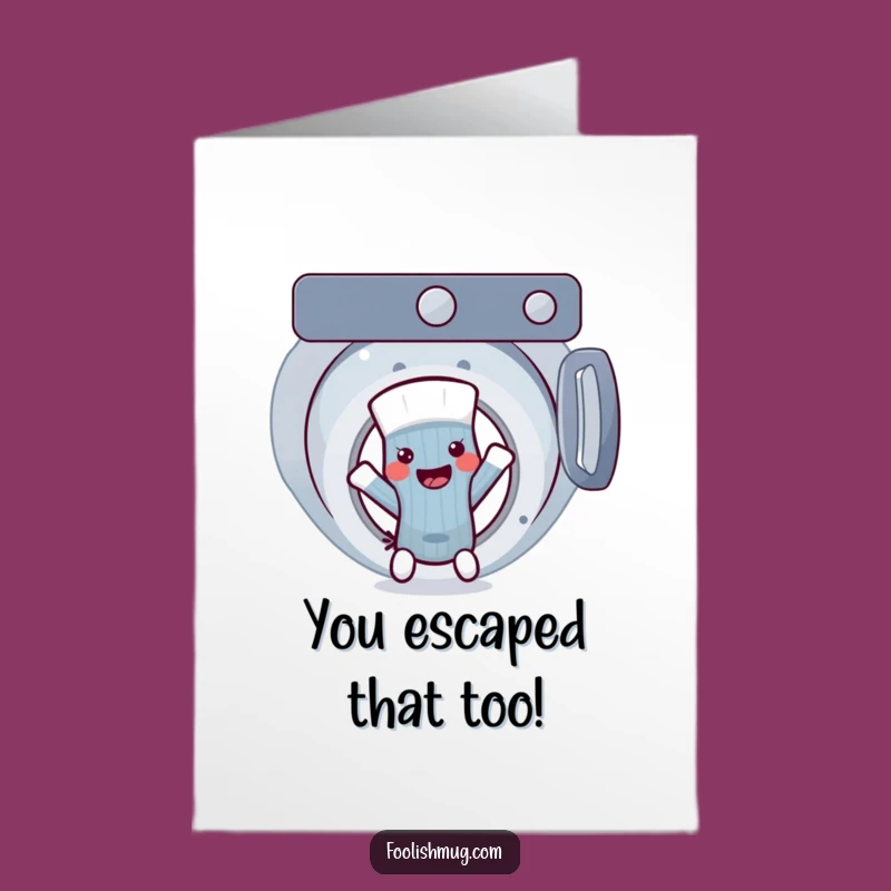 Free Printable Congratulations Card: Sock Escapes to Victory - Funny Downloadable Gift