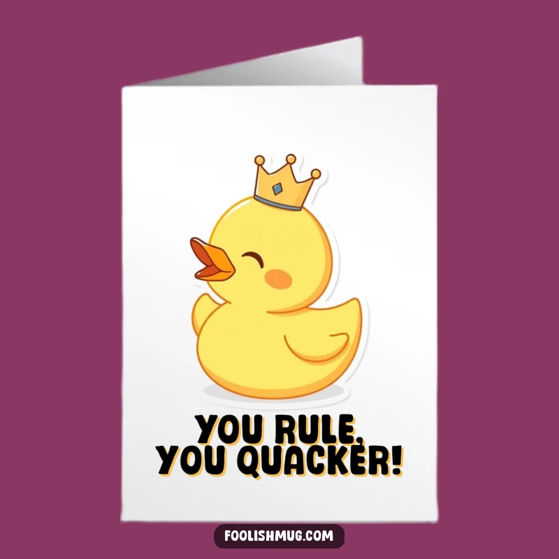 Royal Free Printable Duck Congrats Card - Crowned Songbird Downloadable Gift