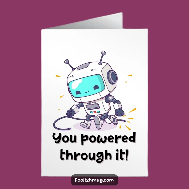 Free Printable Funny Robot Congratulations Card - Sparks Fly Success Downloadable Gift