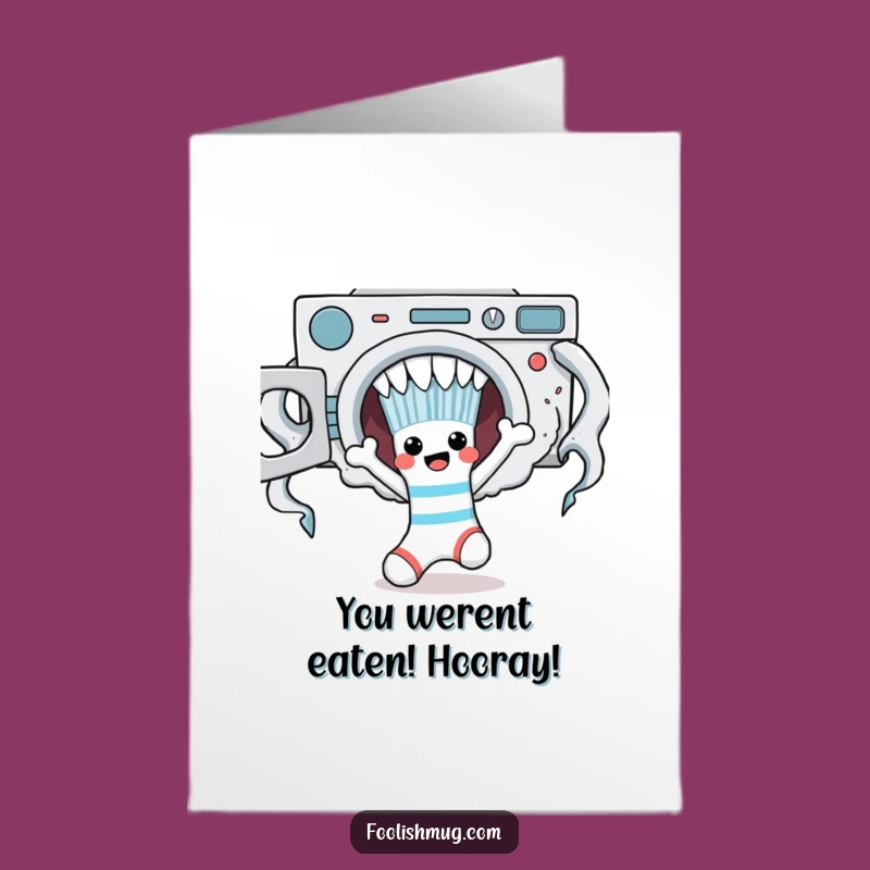 Free Printable Sock Congrats Card: Laundry Monster Victory Downloadable Gift