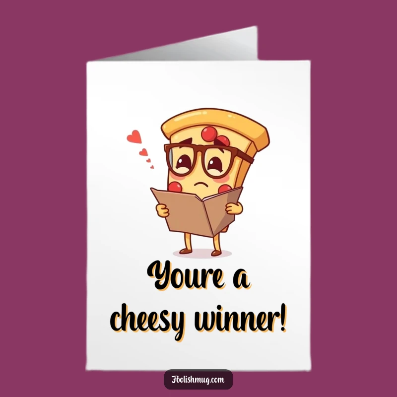 Free Printable Congrats Card: Pizza Ponders Success, Downloadable Humor for Any Achievement