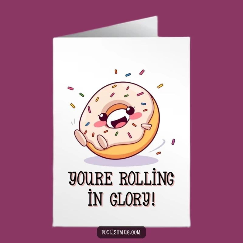 Free Printable Congrats Card: Happy Donut Rolling with Excitement!
