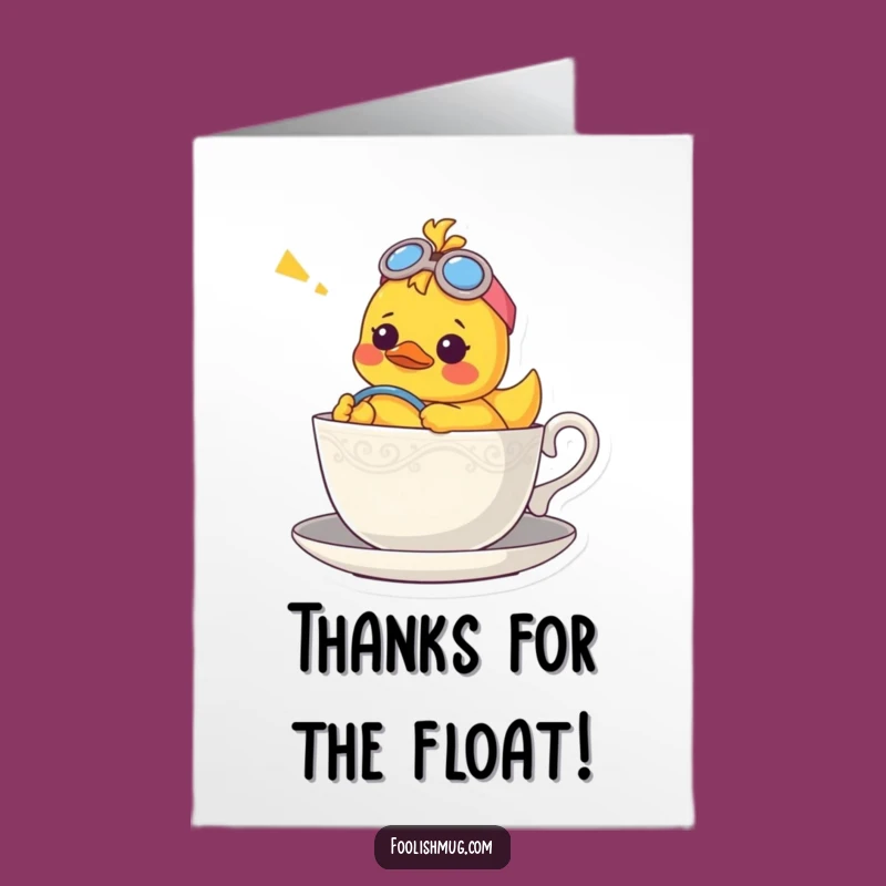 Free Printable Thank You Card: Confused Duck Teacup Pilot Humorous Downloadable Gift