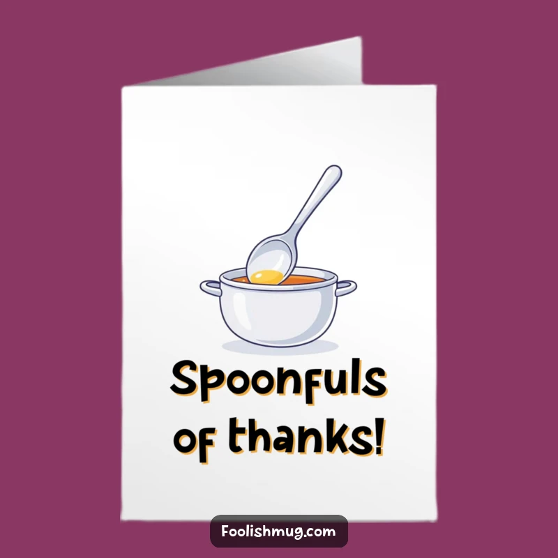 Free Printable Thank You Card: Funny Spoon Stirring Nothing, Memorable Downloadable Gift