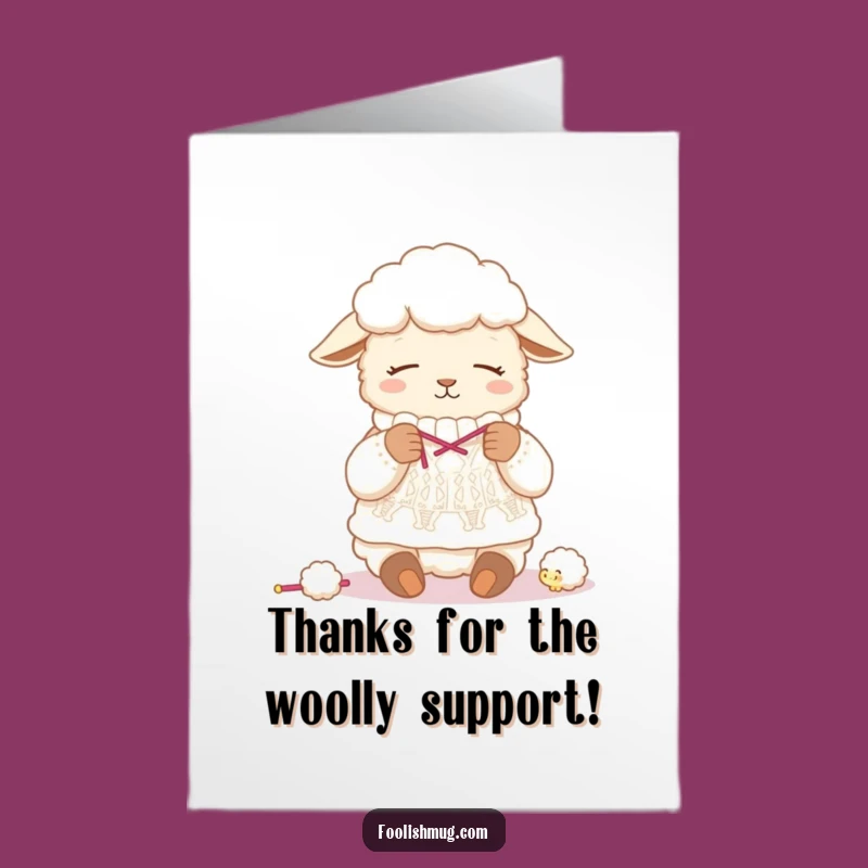 Free Printable Thank You Card: Sleepy Sheep Knitting Wool, Funny Greeting