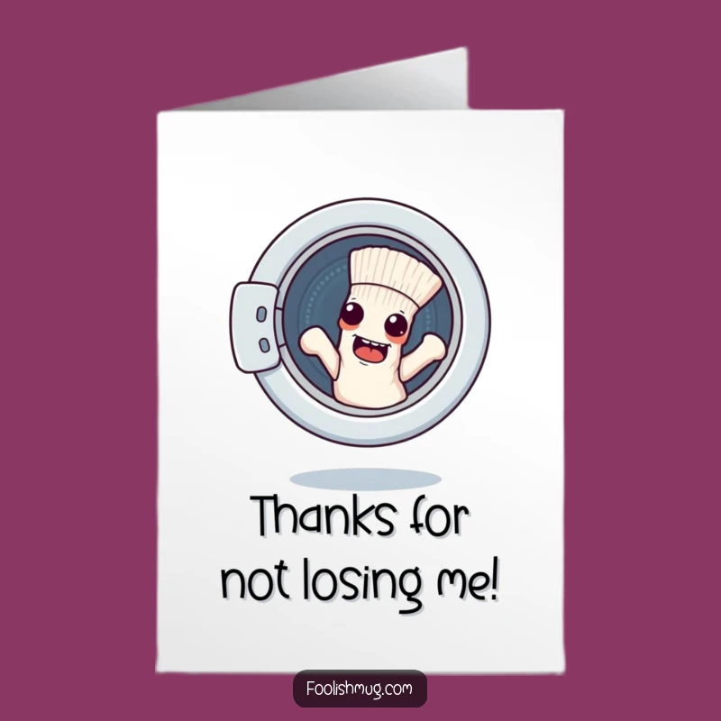 Free Printable Thank You Card: Sock's Laundry Escape, Downloadable Humor for Your Kind Gesture