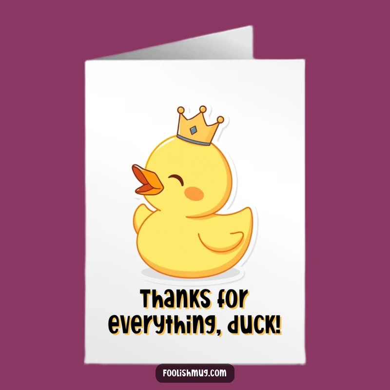 Royal Free Printable Duck Thank You Card - Crowned Crooner Downloadable Gift