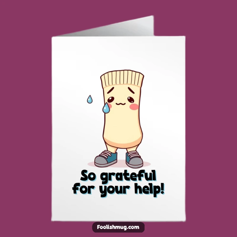 Free Printable Nervous Sock Thank You Card - Quirky Downloadable Appreciation