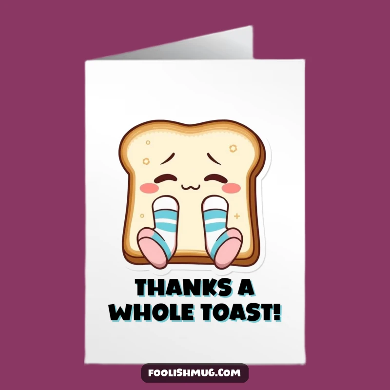 Free Printable Toast Thank You Card - Mismatched Socks Gratitude Downloadable Gift