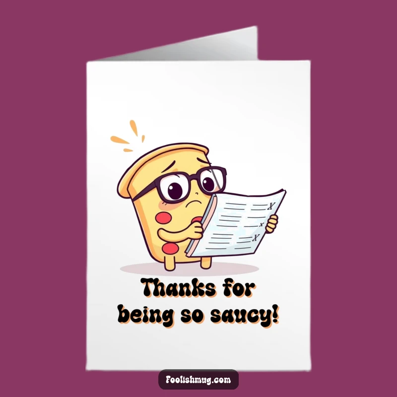 Free Printable Pizza Thank You Card: Confused Foodie Downloadable Gift for Thanks