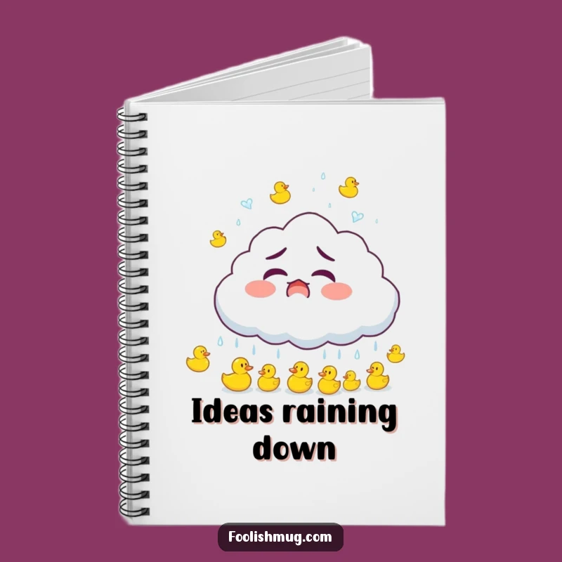Funny Cloud Raining Ducks Notebook: Whimsical Journal for Bright Ideas, a Fun Funny Gift