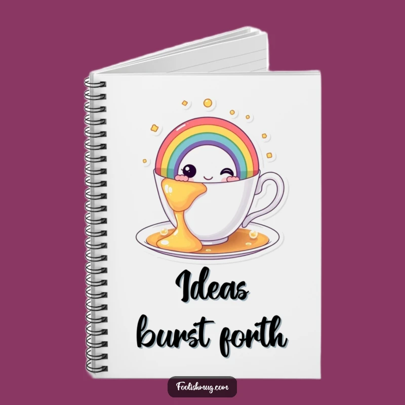 Funny Rainbow Teacup Notebook - Journal Your Colorful Thoughts and Dreams