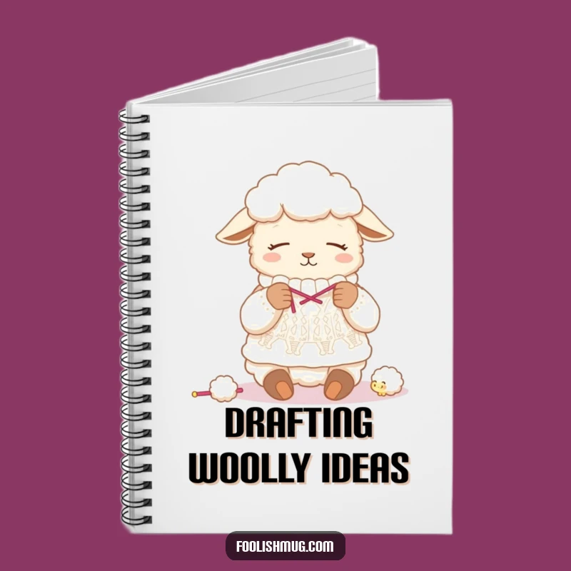 Funny Sleepy Sheep Knitting Wool Sweater Notebook - Journal Your Crafting Ideas Hilariously