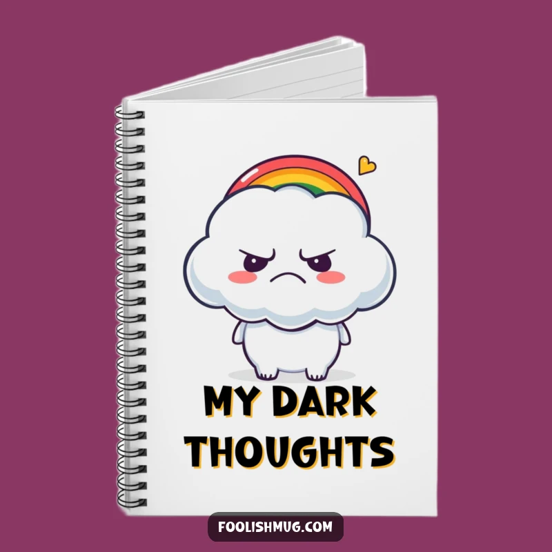 Funny Grumpy Cloud Notebook: Tickled by Rainbow