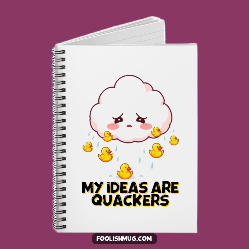 Funny Startled Cloud Raining Ducks Notebook Jot Down Ideas with Hilarious Flair
