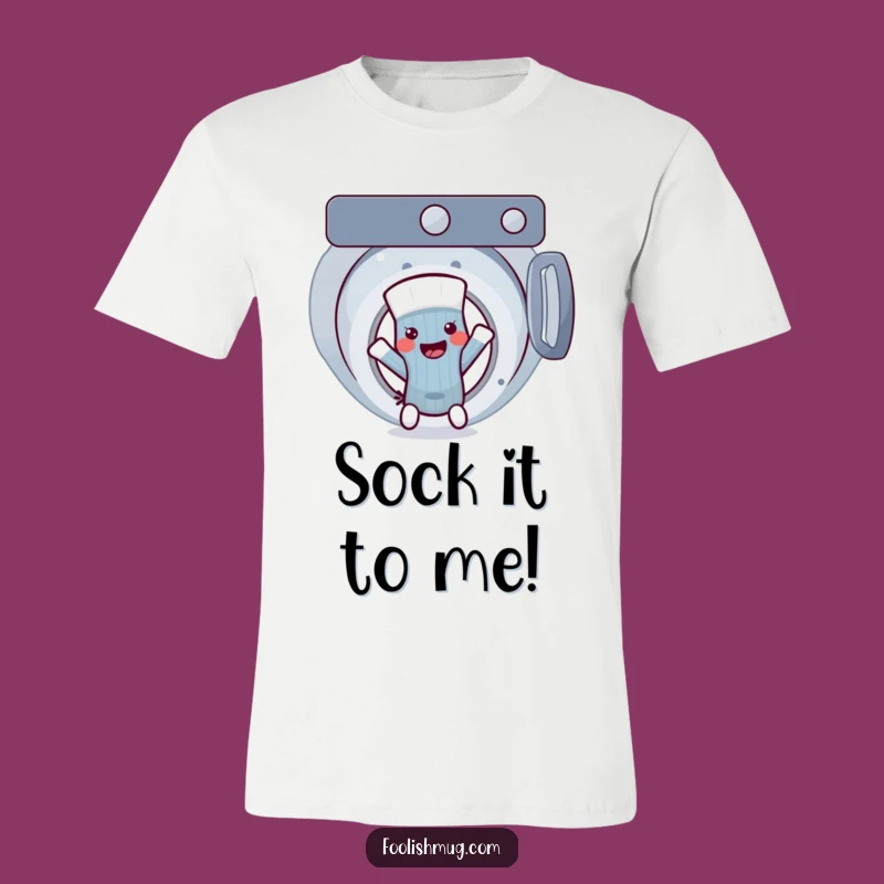 Funny Escaping Sock T-Shirt: Witty Laundry Day Humor Tee, a Perfect Funny Gift