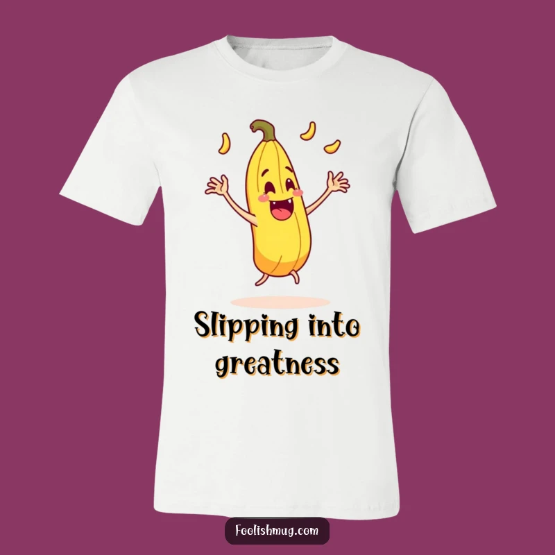Funny Juggling Banana Peel Slipping T-Shirt Comedic Apparel for Everyday Fun