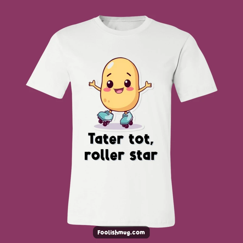 Funny Potato Roller Skater T-Shirt: Comical Wobbly Spud Apparel for Laugh Out Loud Moments