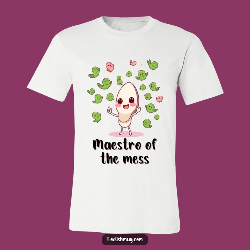 Funny Spoon Conducting Peas T-Shirt: A Whimsical Orchestral Delight, Perfect Funny Gift!