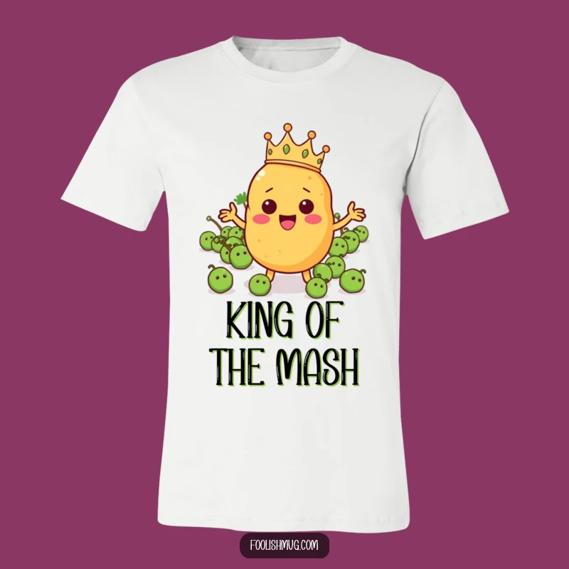 Funny Potato King T-Shirt: Cheerful Cartoon Apparel & Hilarious Veggie Gift!