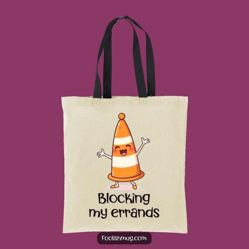Funny Dancing Traffic Cone Tote Bag: Hilarious Carry-All