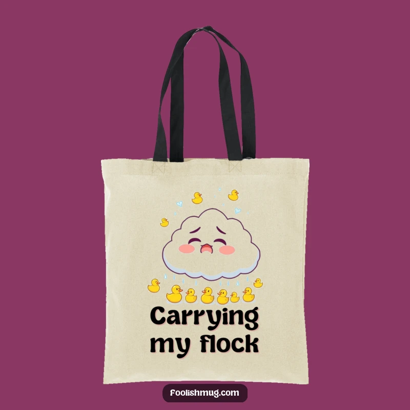 Funny Duck Rain Cloud Tote Bag: Whimsical Accessory, a Practical Funny Gift