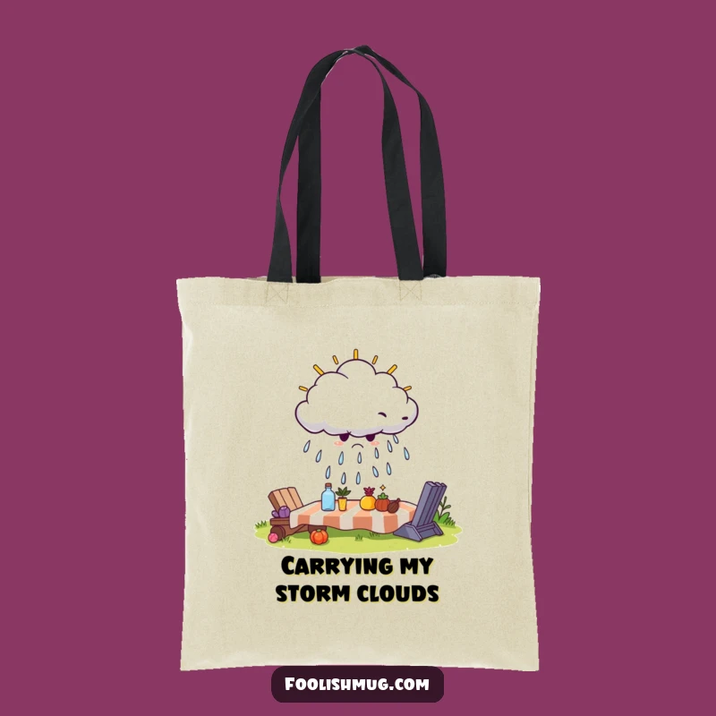 Funny Grumpy Cloud Tote Bag: Carry Your Gloom with Style