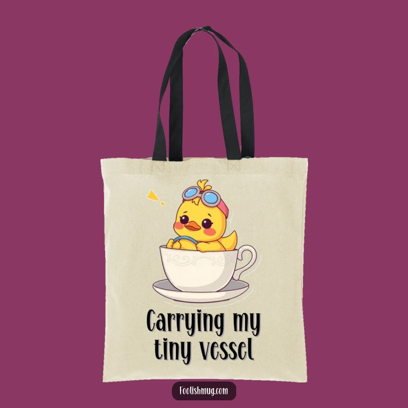 Funny Duck Teacup Tote Bag: Whimsical & Practical Carry-All!