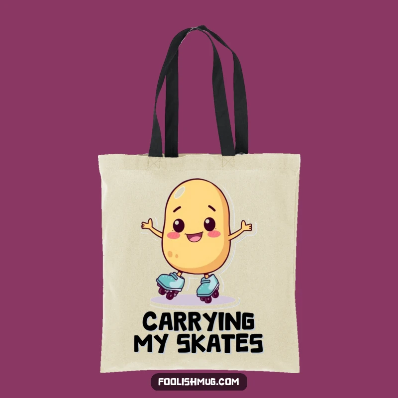 Funny Potato Roller Skater Tote Bag: Hilarious Wobbly Spud Carry-All, Great Funny Gift!