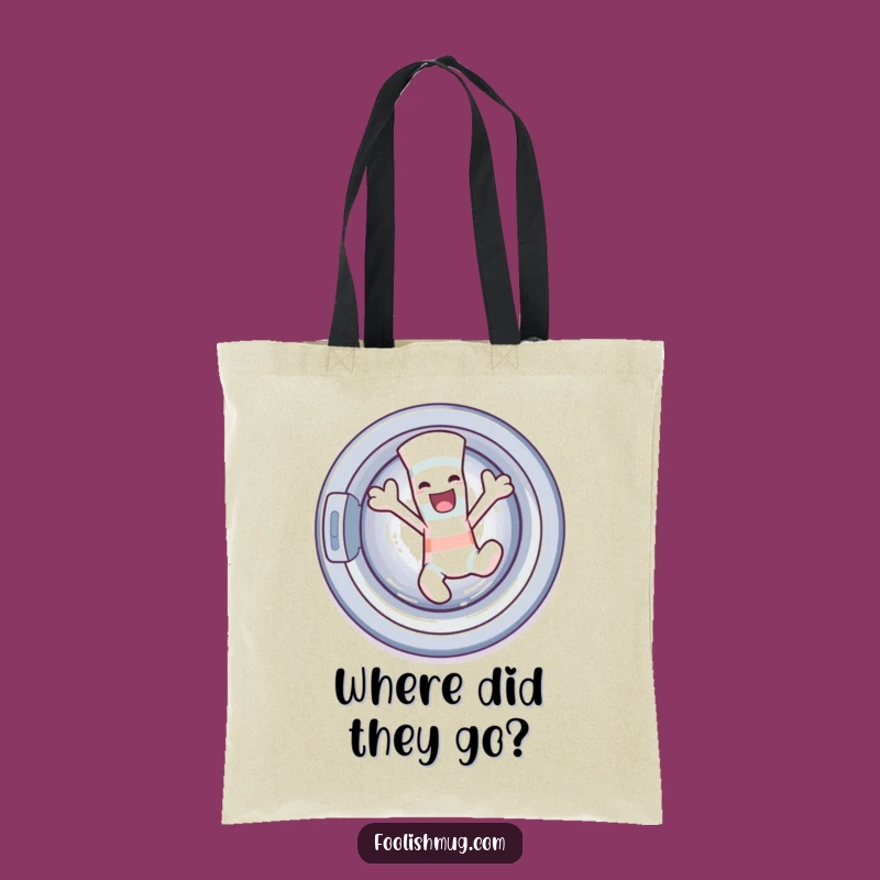 Funny Sock Escape Tote Bag: Whimsical Cartoon Character Carry-All & Fun Gift!