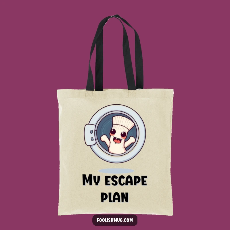 Quirky Funny Escape Sock Washing Machine Tote Bag - Carry Your Laundry Day Spirit